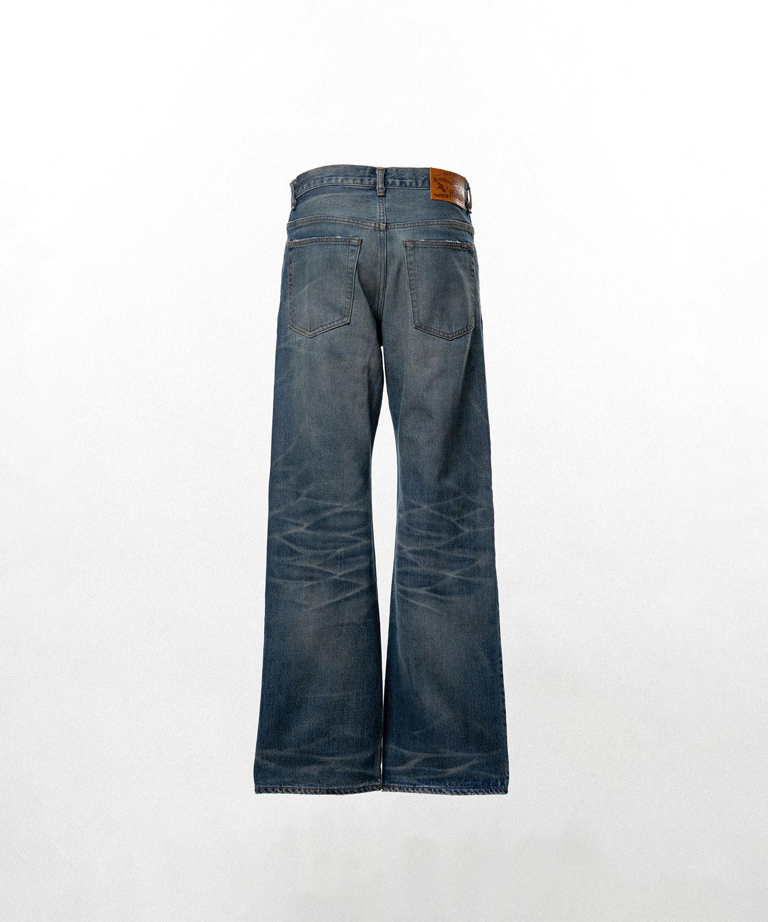 Distressed Straight Denim Pants