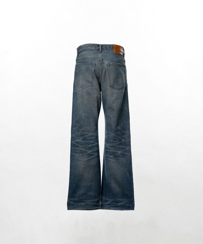 Distressed Straight Denim Pants