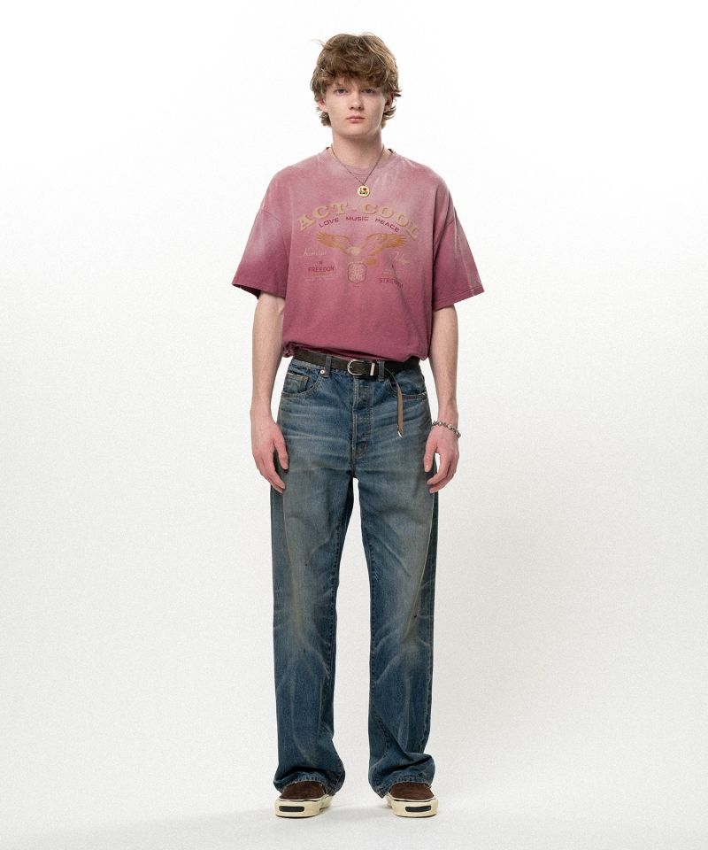 Distressed Straight Denim Pants