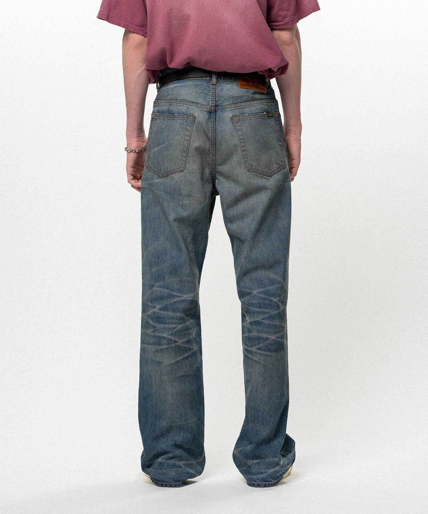 Distressed Straight Denim Pants
