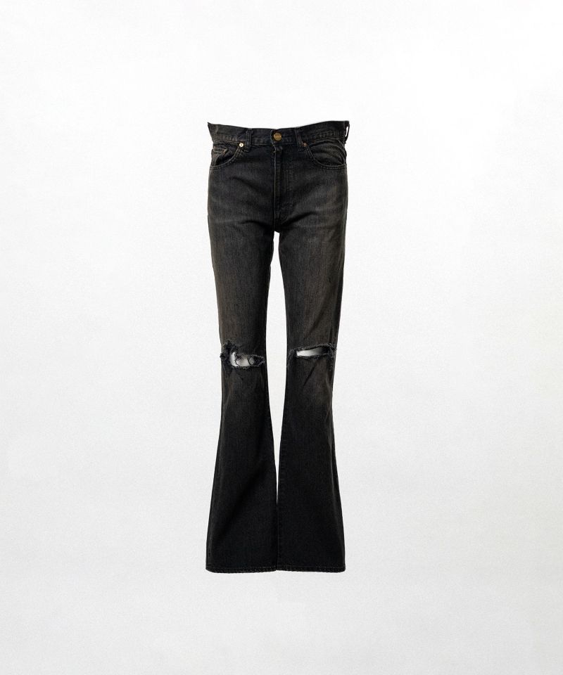 Distressed Slim Bootcut Denim Pants