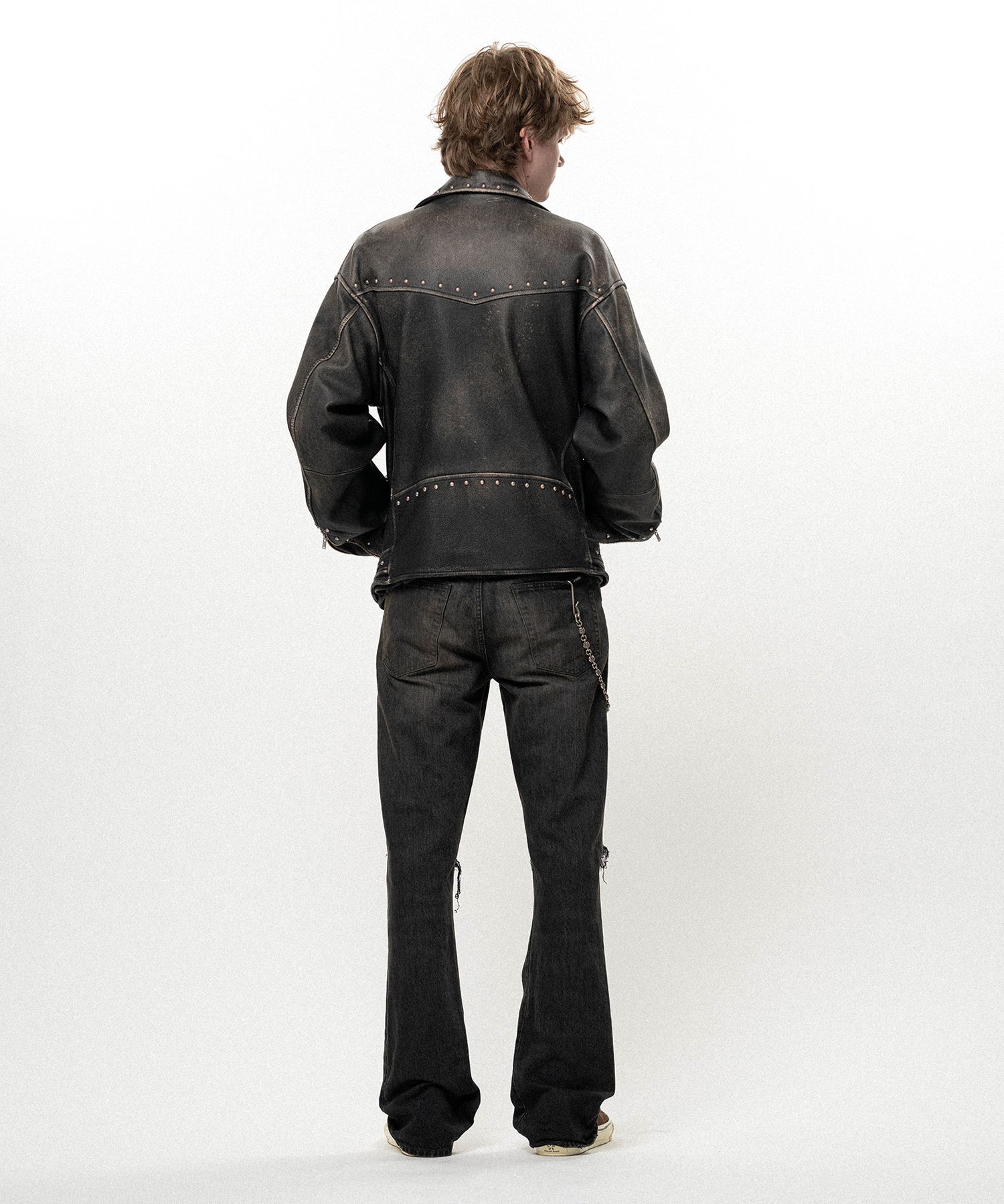 Distressed Slim Bootcut Denim Pants
