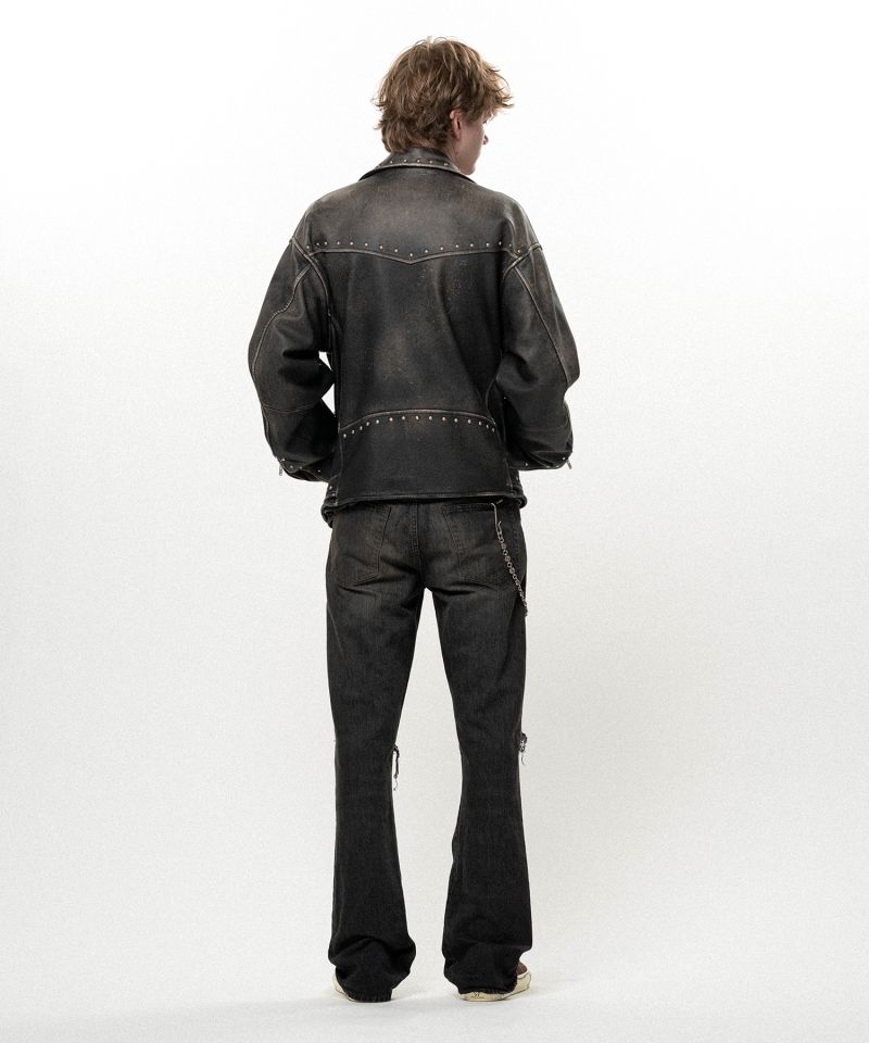 Distressed Slim Bootcut Denim Pants