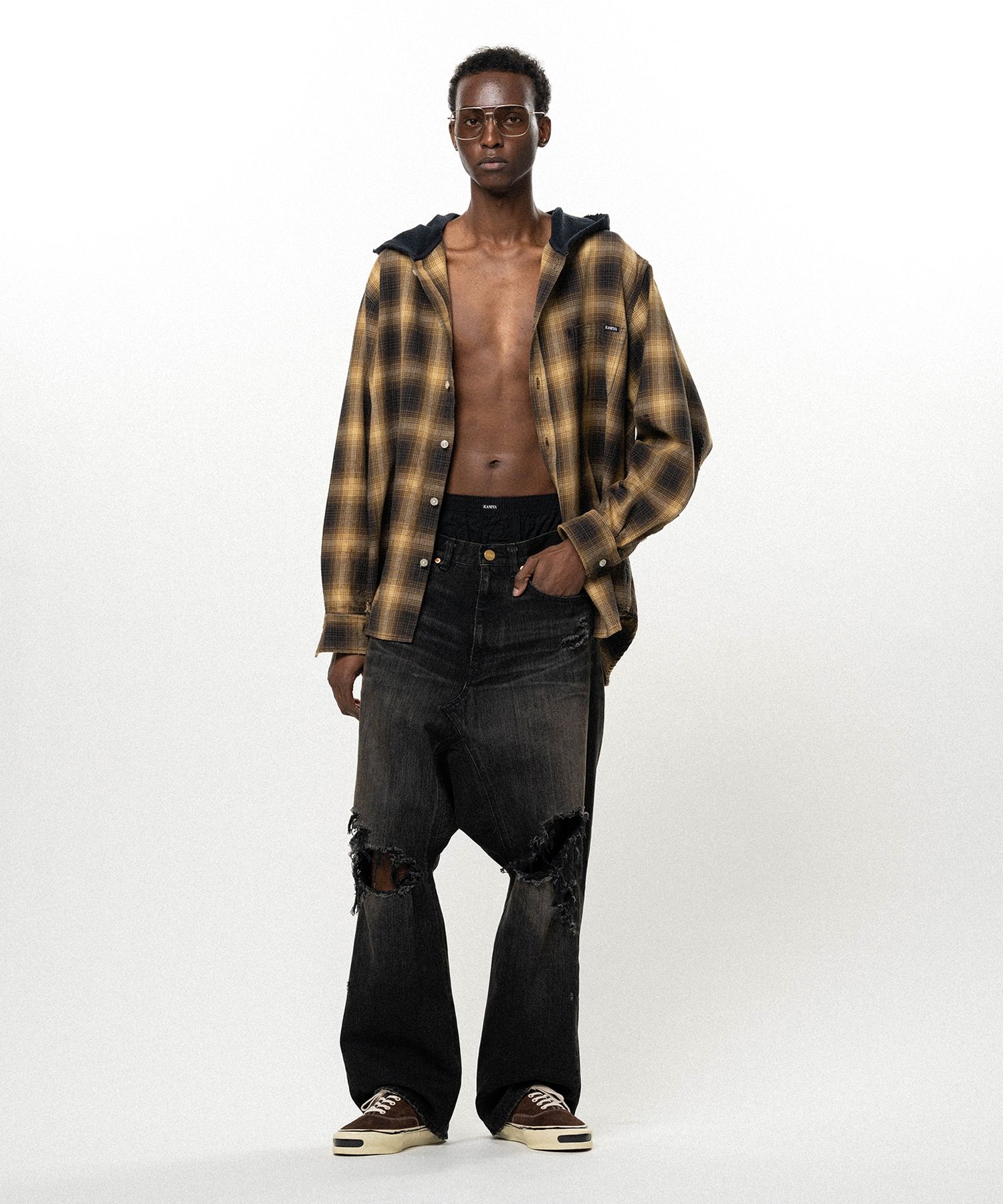 Distressed Sarouel Denim Pants