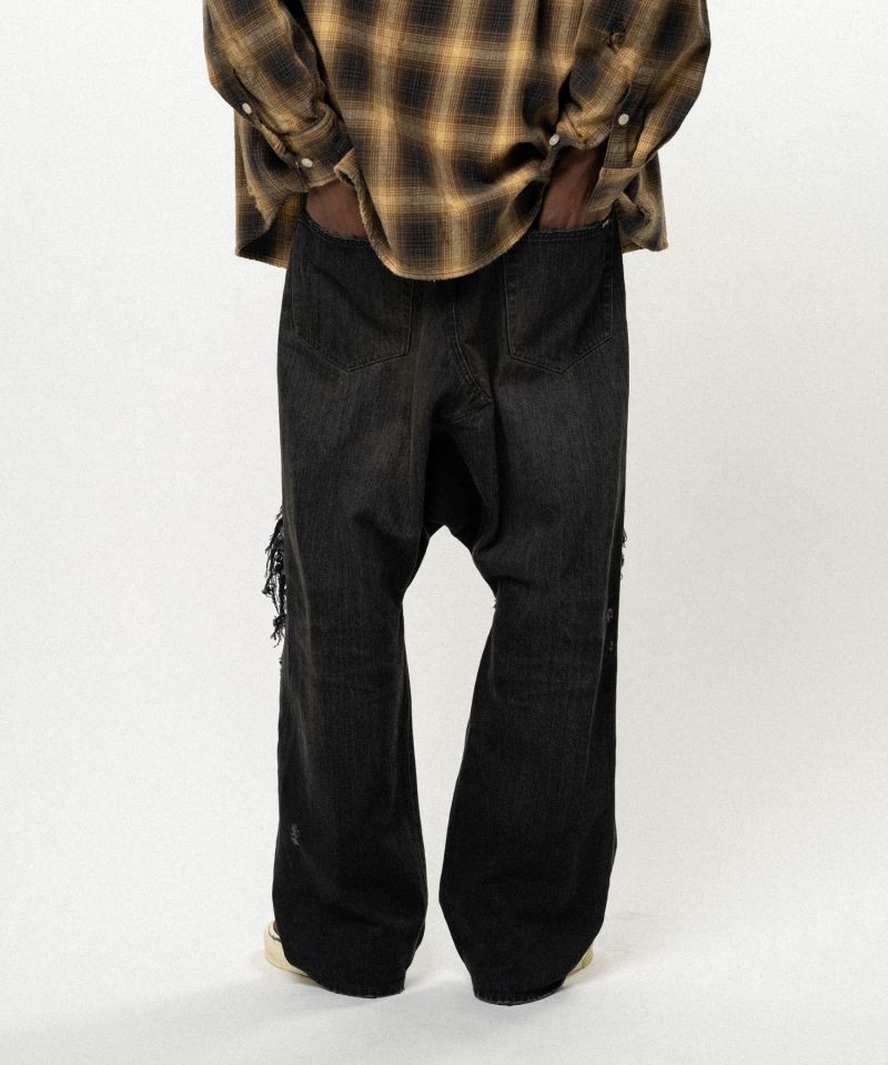 Distressed Sarouel Denim Pants