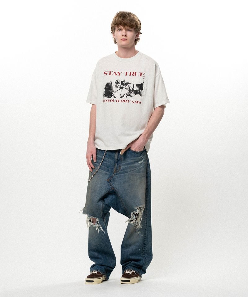 Distressed Sarouel Denim Pants