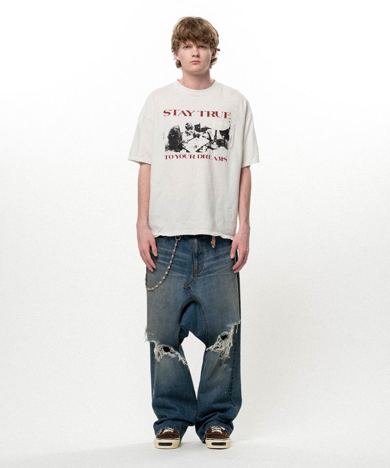Distressed Sarouel Denim Pants