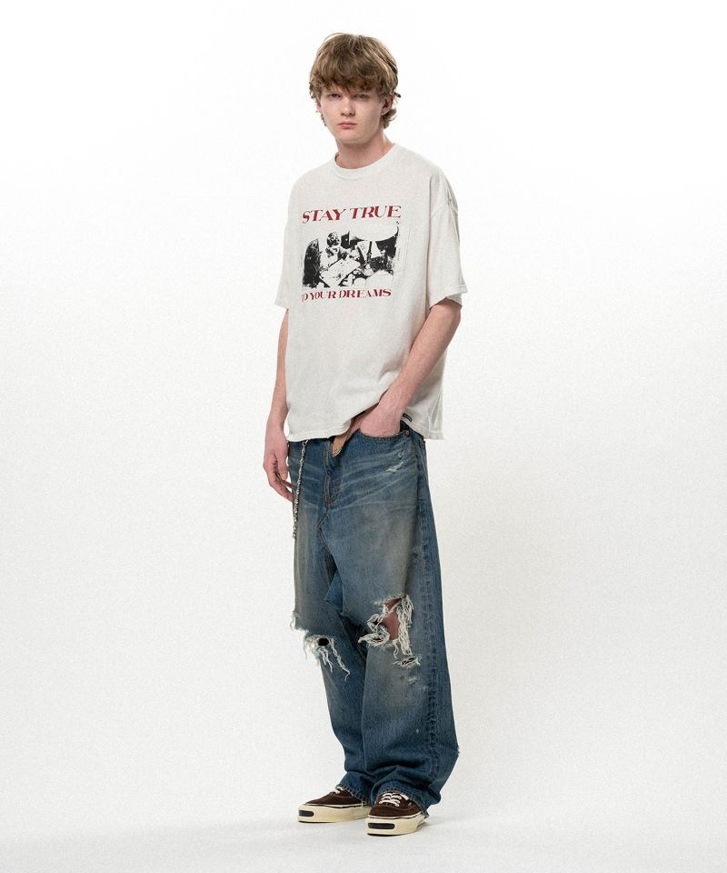 Distressed Sarouel Denim Pants