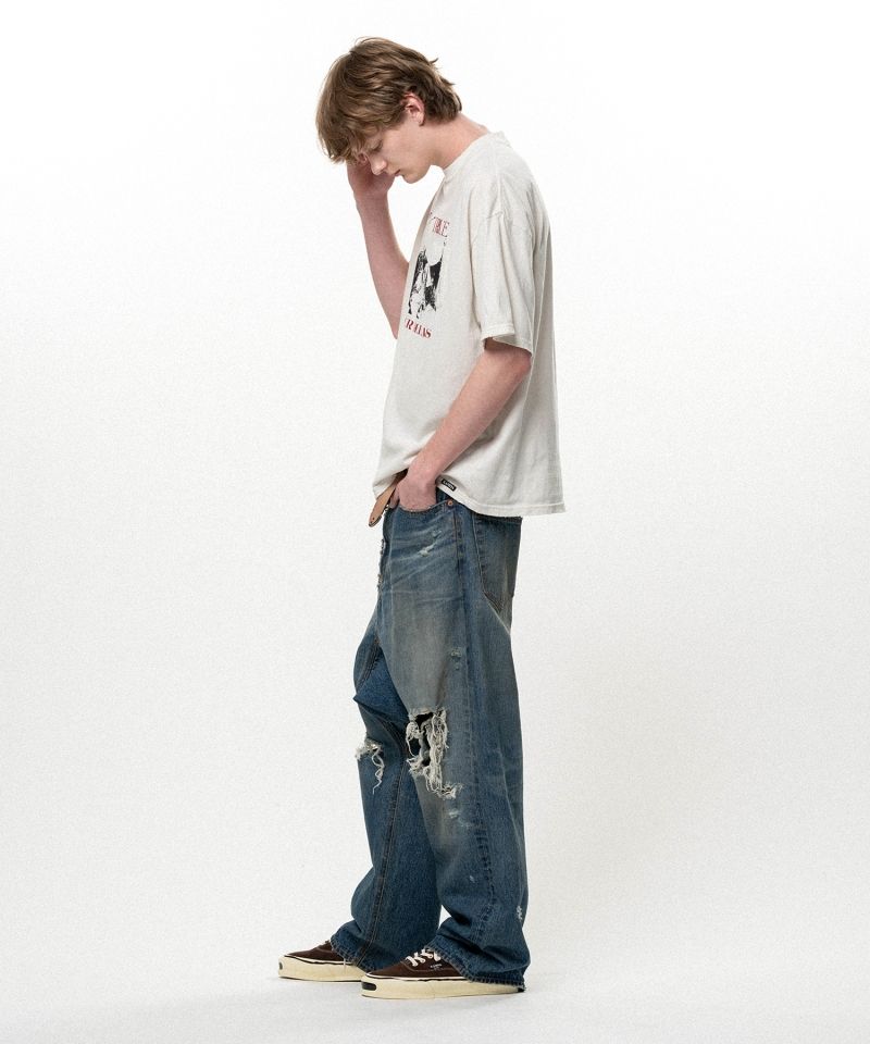 Distressed Sarouel Denim Pants