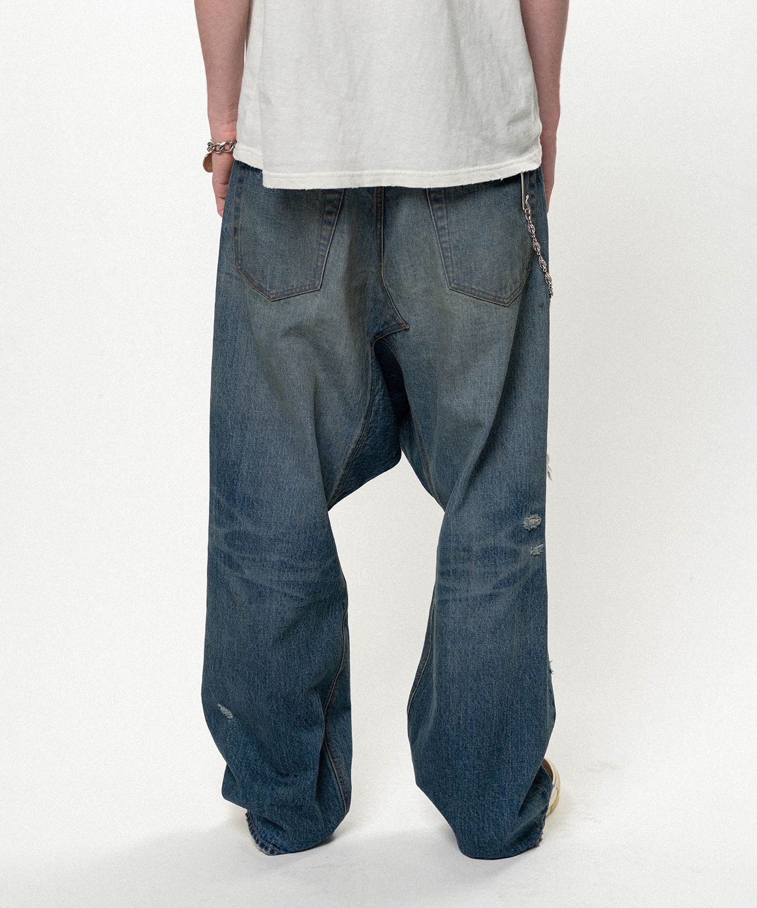 Distressed Sarouel Denim Pants