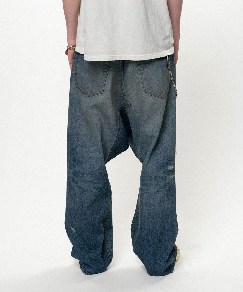 Distressed Sarouel Denim Pants