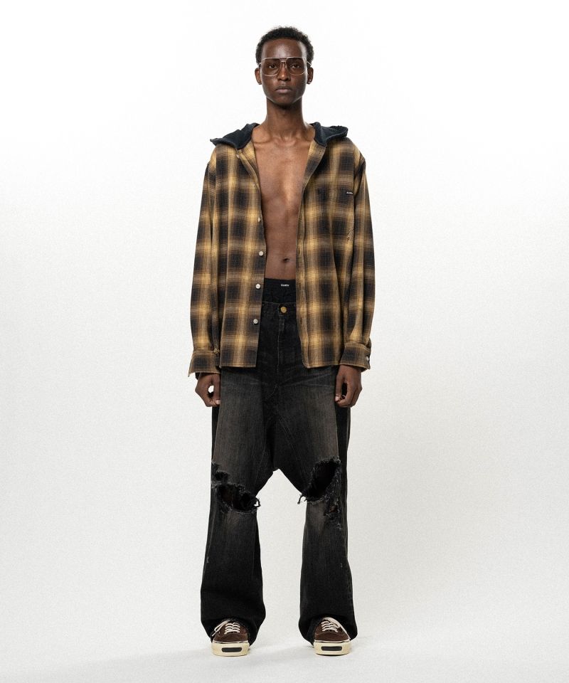Distressed Sarouel Denim Pants