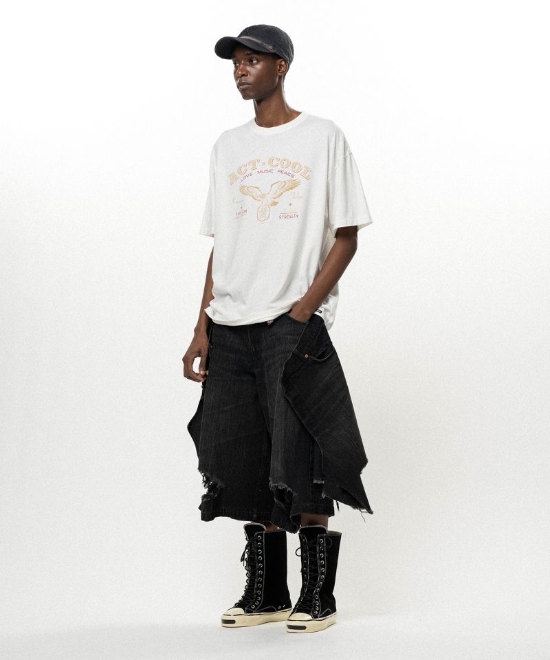 Repaired Layered Denim Shorts