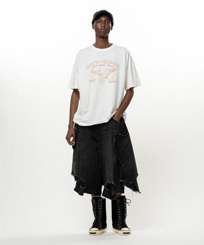 Repaired Layered Denim Shorts