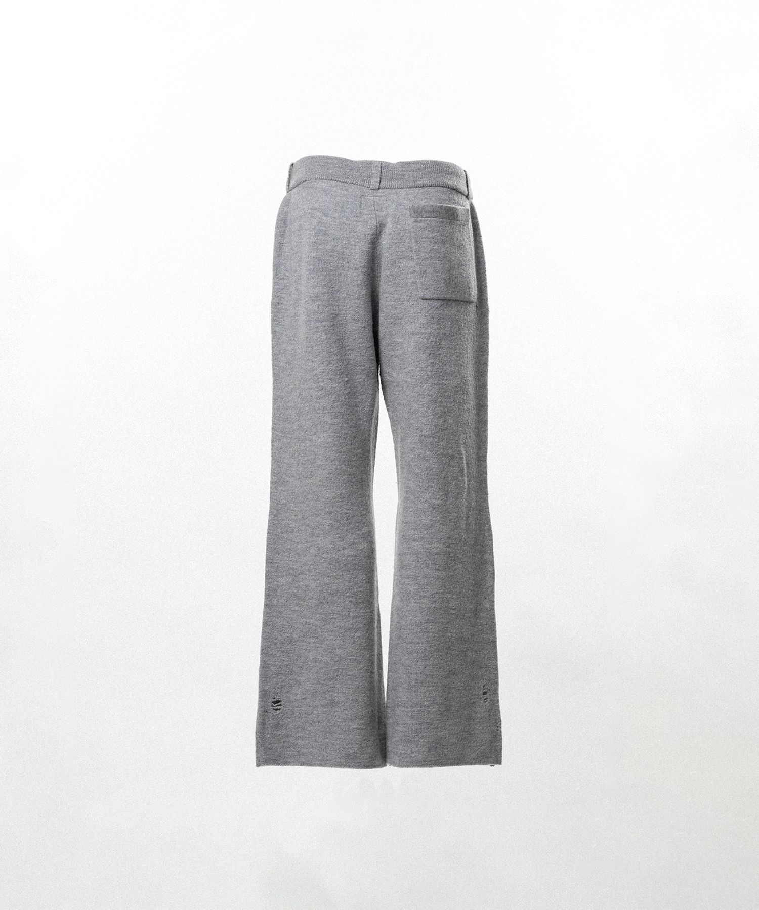 Embroidered Felted Wool Knit Bootcut Pants