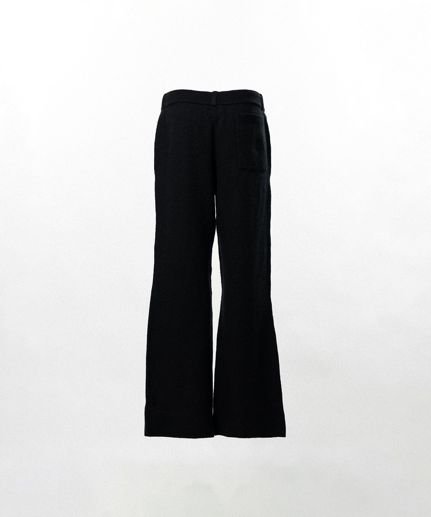 Embroidered Felted Wool Knit Bootcut Pants