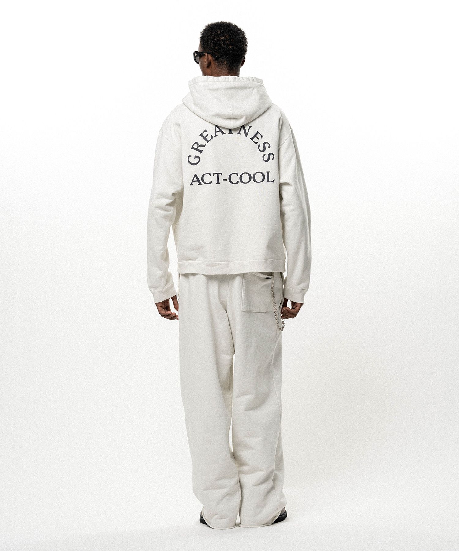 Embroidered Wide Sweat Pants