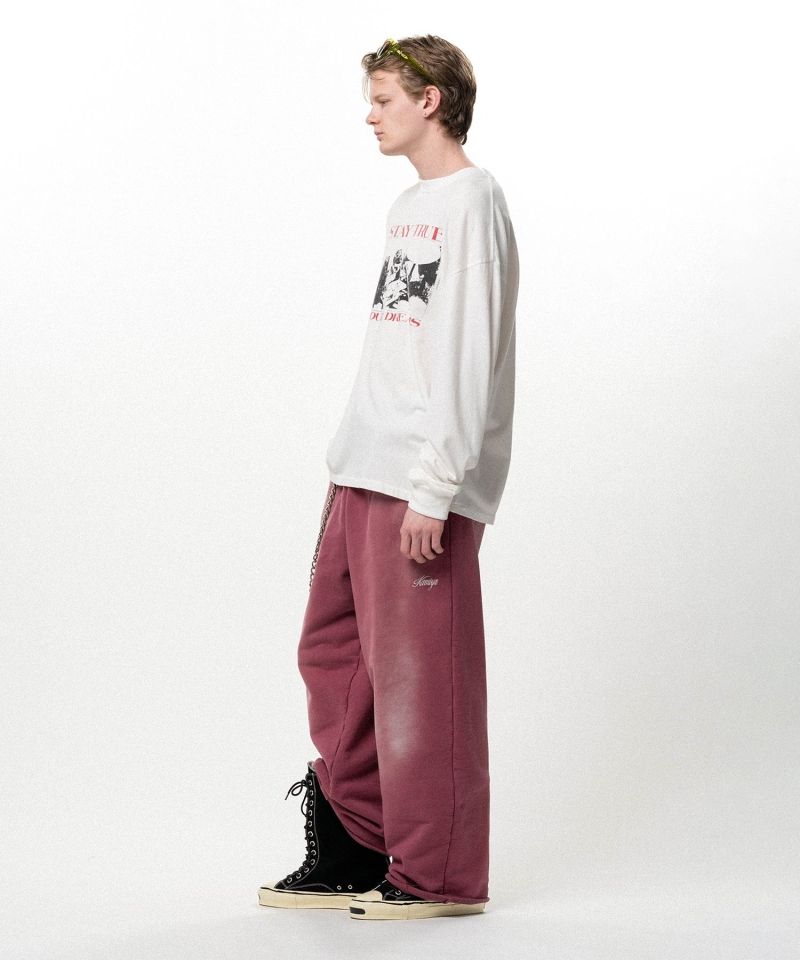 Embroidered Wide Sweat Pants