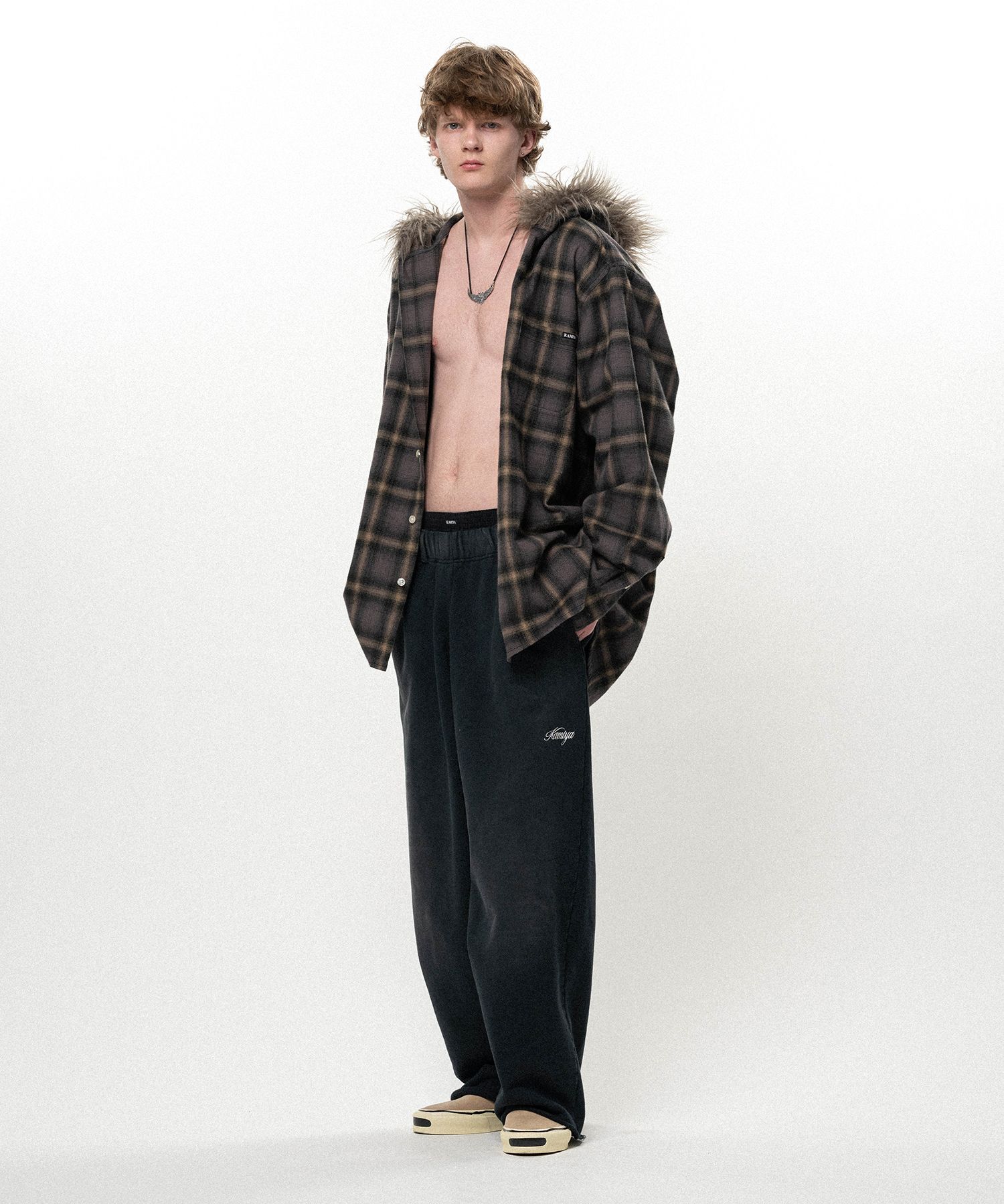 Embroidered Wide Sweat Pants