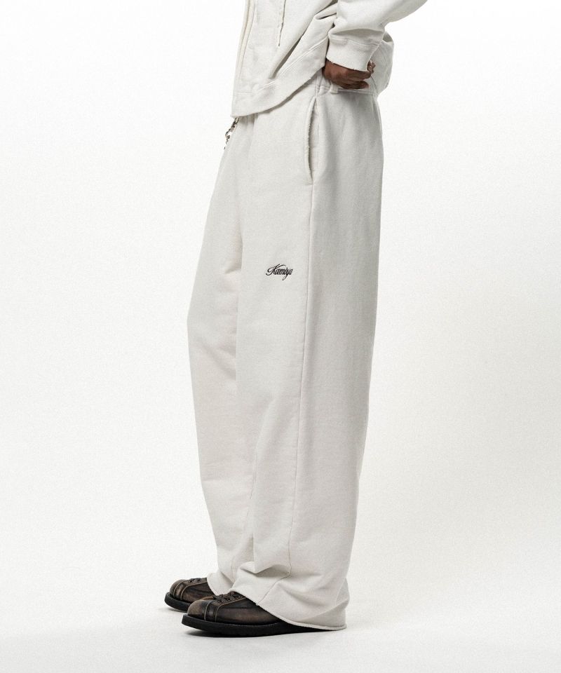 Embroidered Wide Sweat Pants