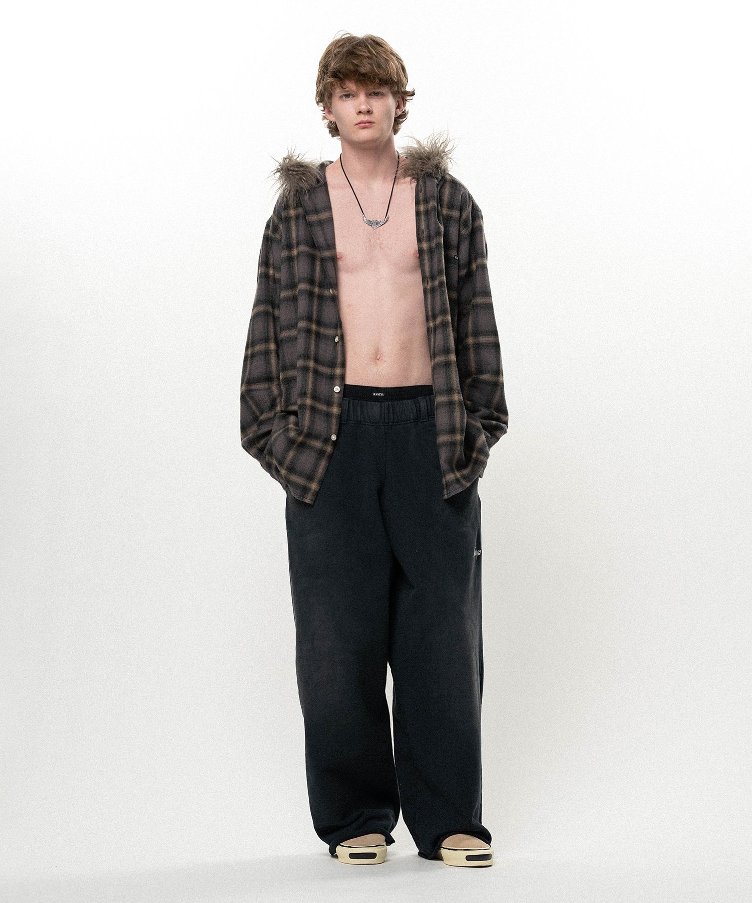 Embroidered Wide Sweat Pants