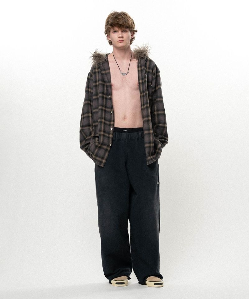 Embroidered Wide Sweat Pants