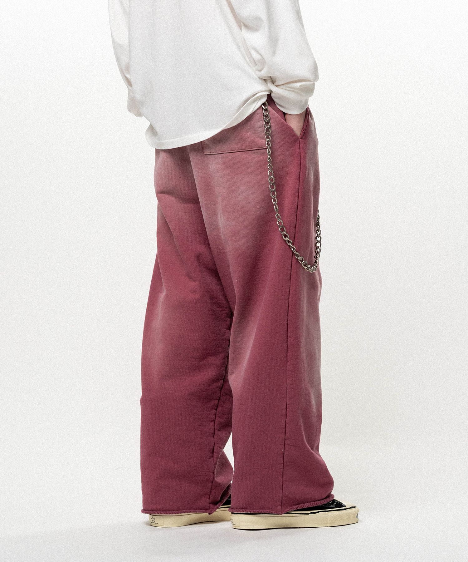 Embroidered Wide Sweat Pants