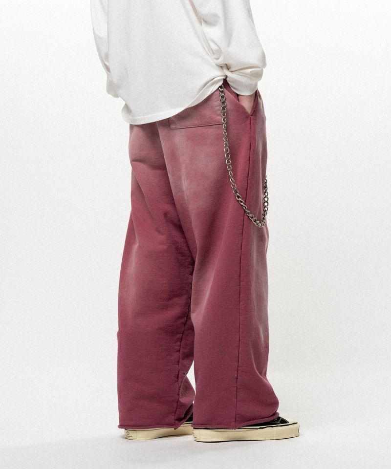 Embroidered Wide Sweat Pants