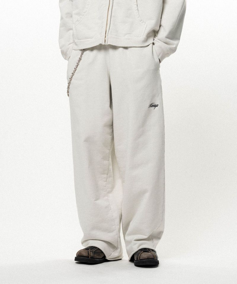 Embroidered Wide Sweat Pants