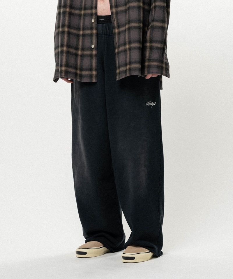 Embroidered Wide Sweat Pants