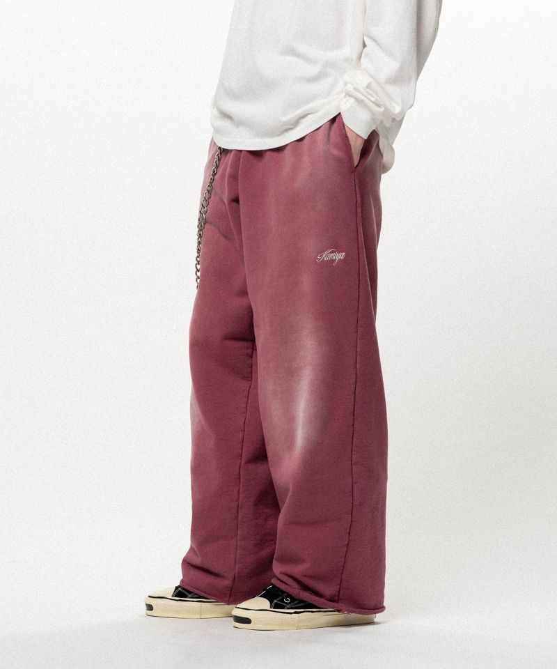 Embroidered Wide Sweat Pants