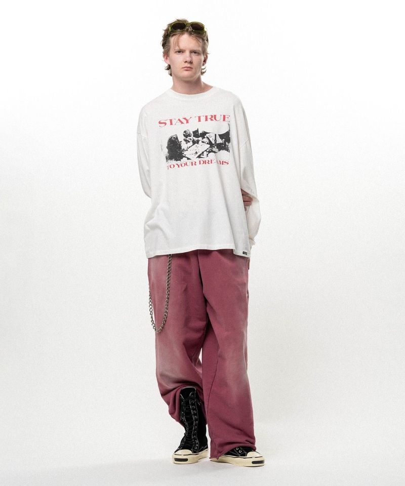 Embroidered Wide Sweat Pants