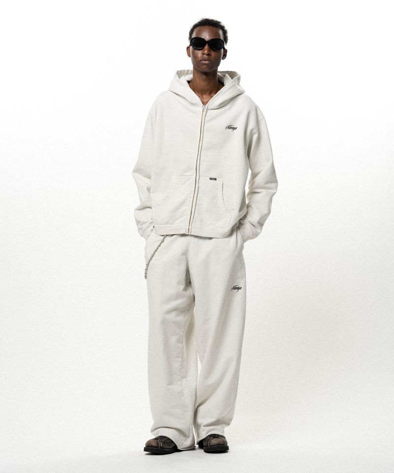 Embroidered Wide Sweat Pants