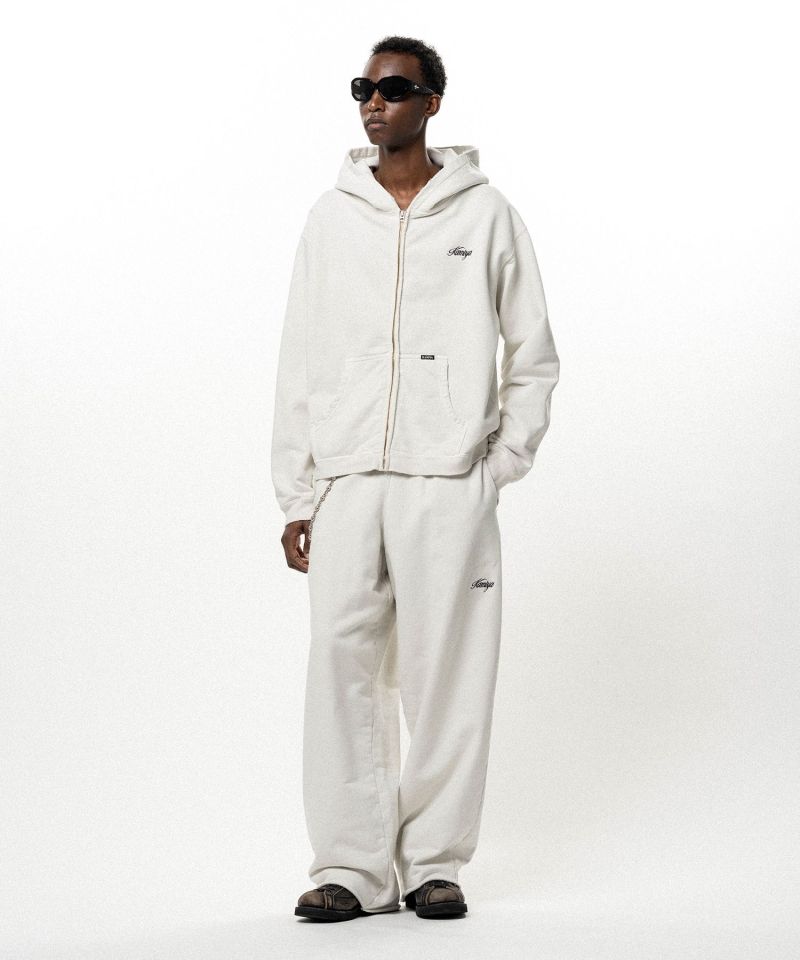 Embroidered Wide Sweat Pants