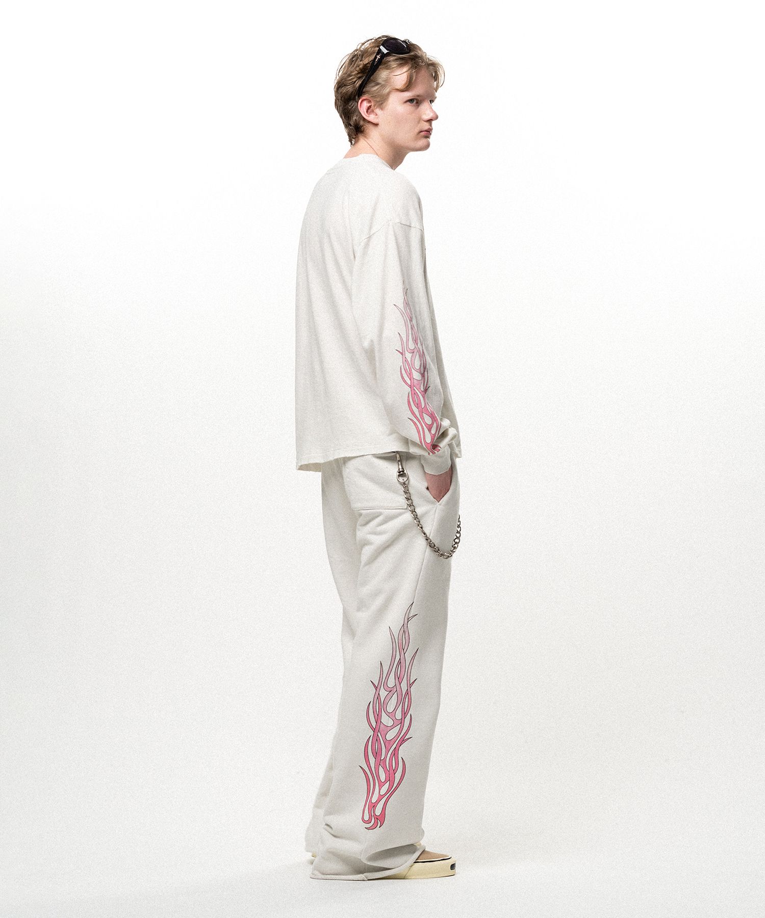 "FLAME" Bootcut Sweat Pants