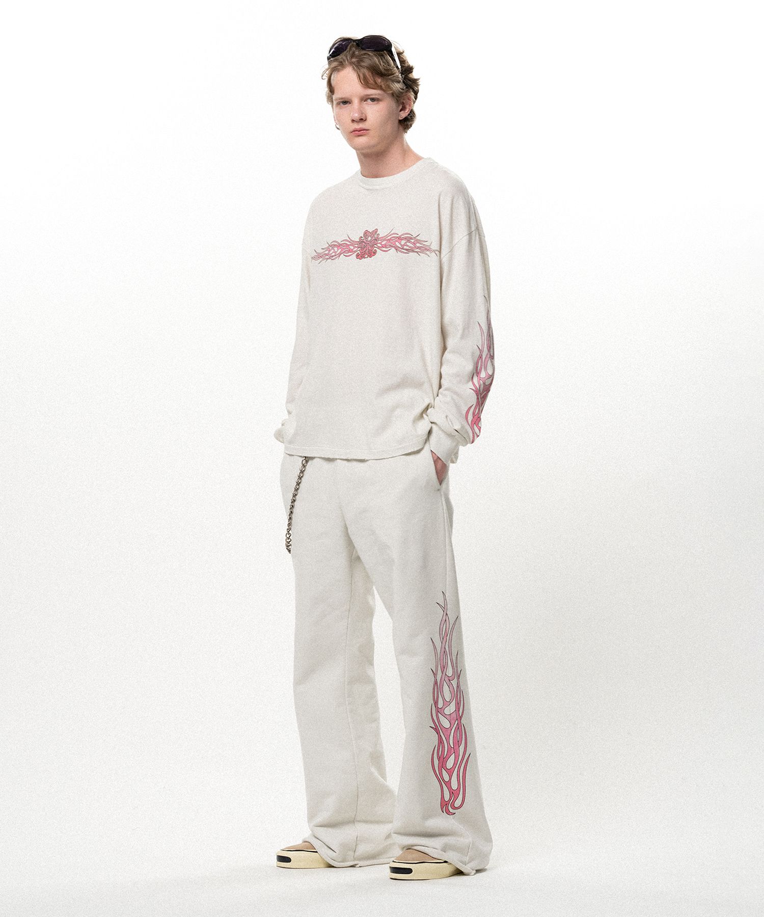 "FLAME" Bootcut Sweat Pants
