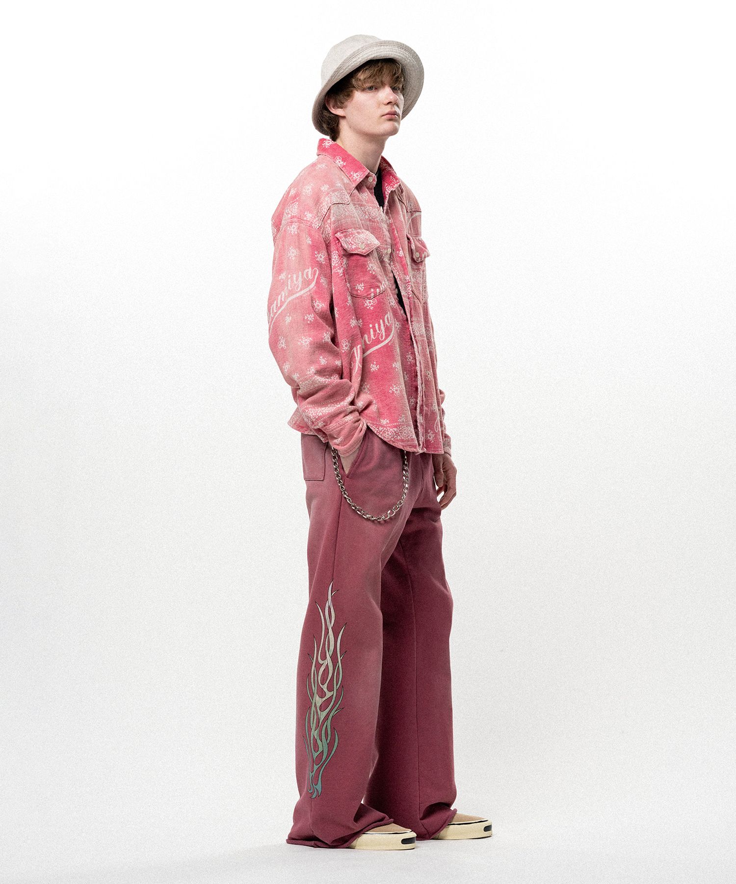 "FLAME" Bootcut Sweat Pants