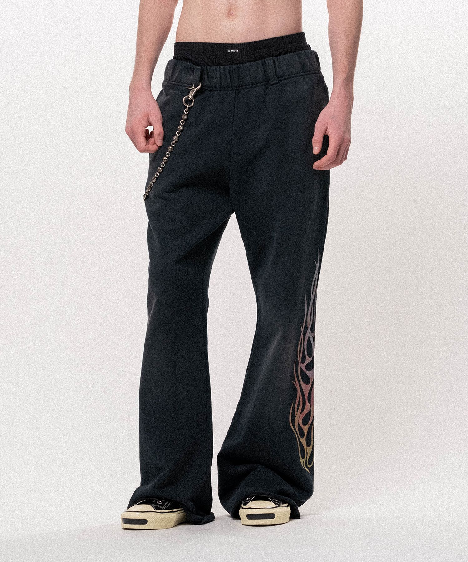 "FLAME" Bootcut Sweat Pants
