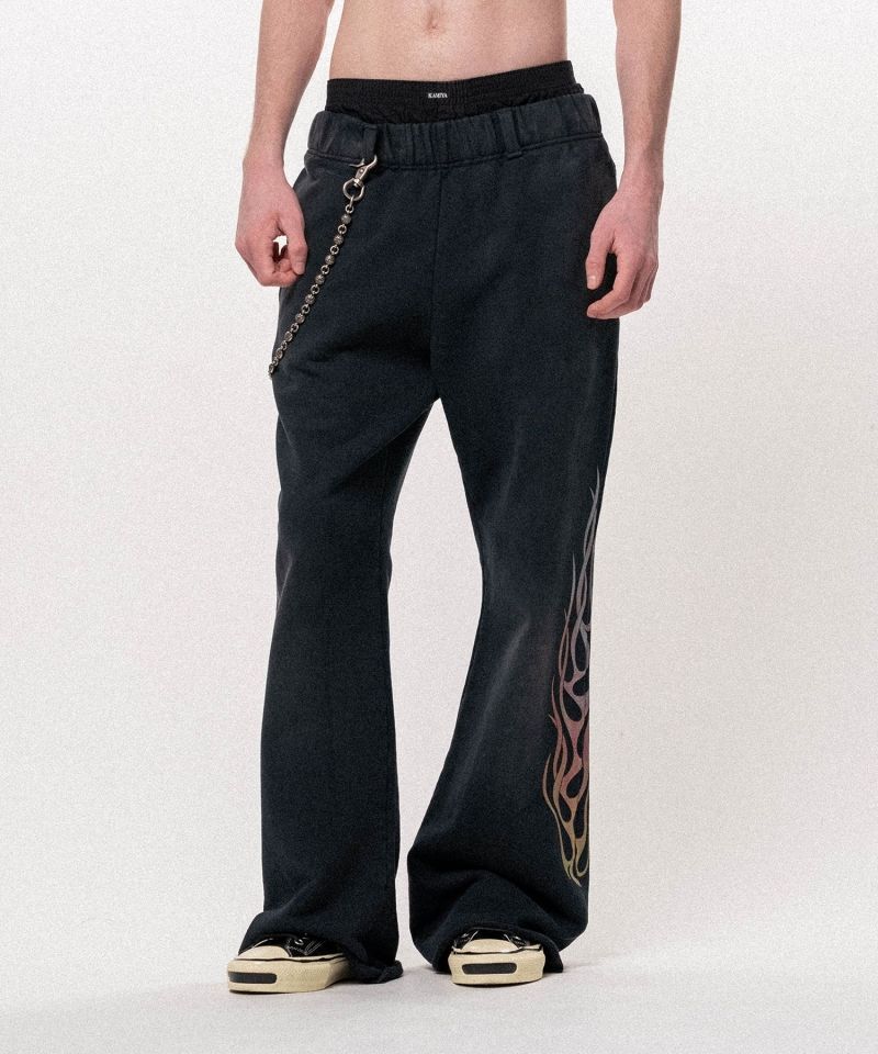 "FLAME" Bootcut Sweat Pants