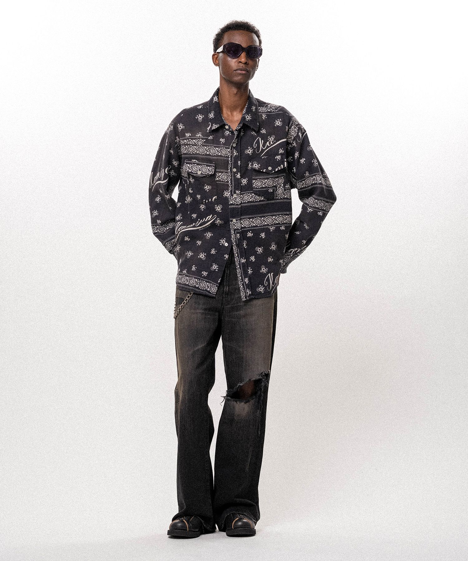 OG Bandana Discharge Western Shirt