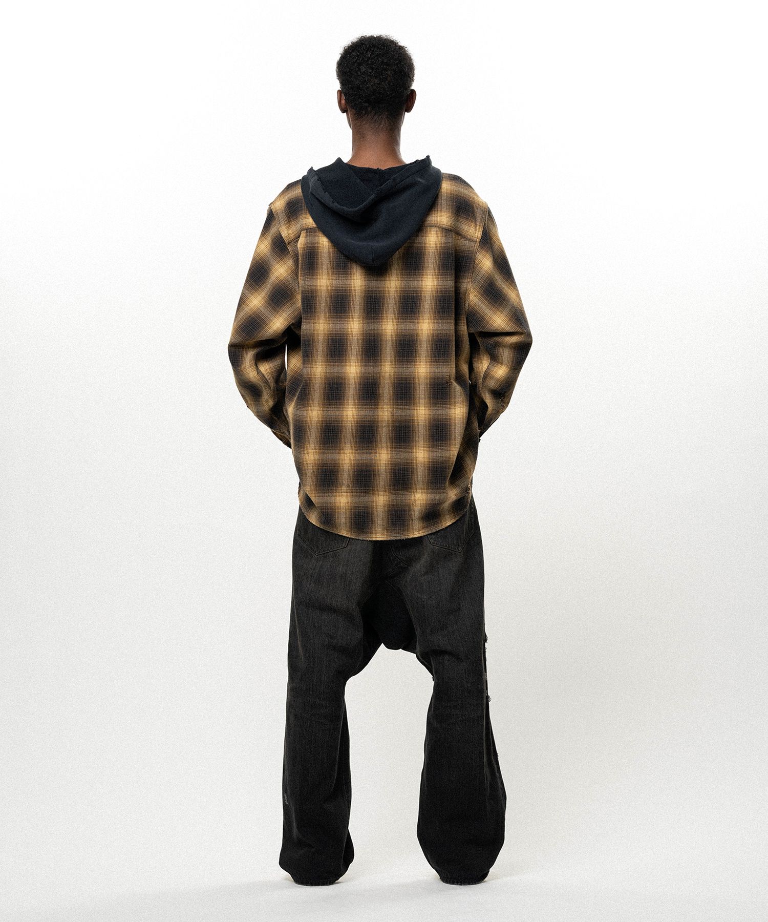 OG Check Sun-Faded Hooded Shirt