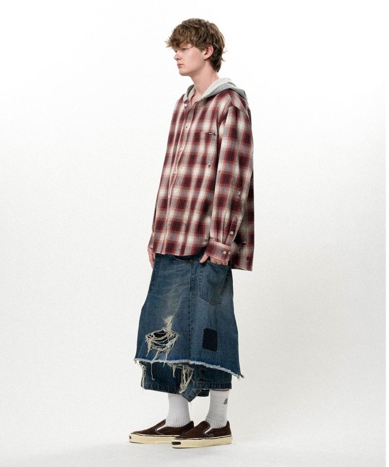 OG Check Sun-Faded Hooded Shirt