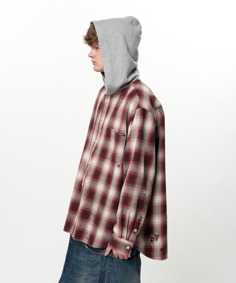 OG Check Sun-Faded Hooded Shirt