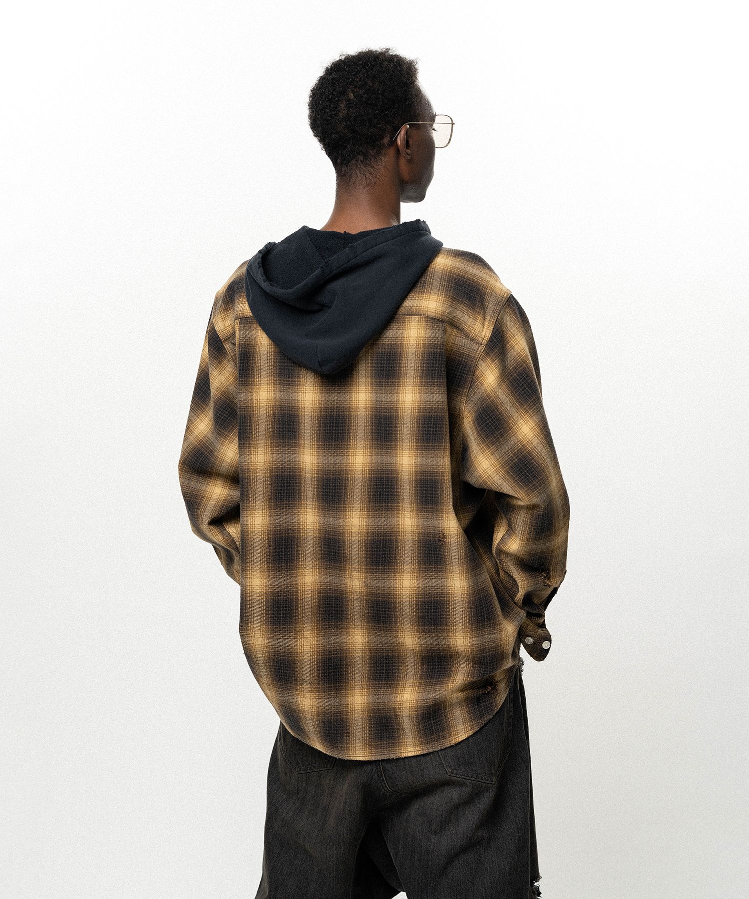 OG Check Sun-Faded Hooded Shirt