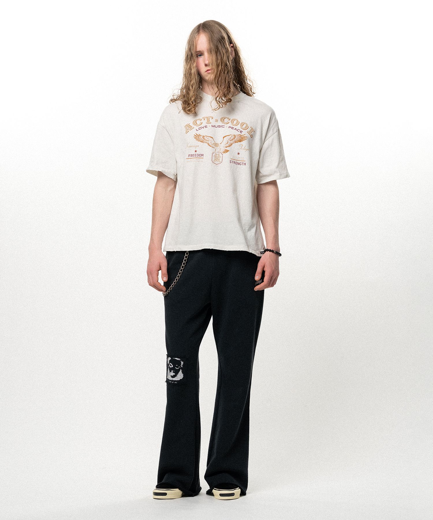 "ACT-COOL Eagle" Distressed T-shirt