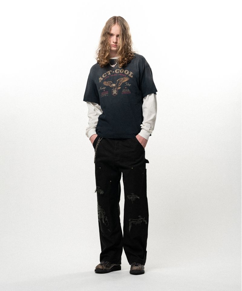 "ACT-COOL Eagle" Distressed T-shirt