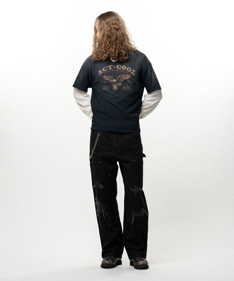 "ACT-COOL Eagle" Distressed T-shirt