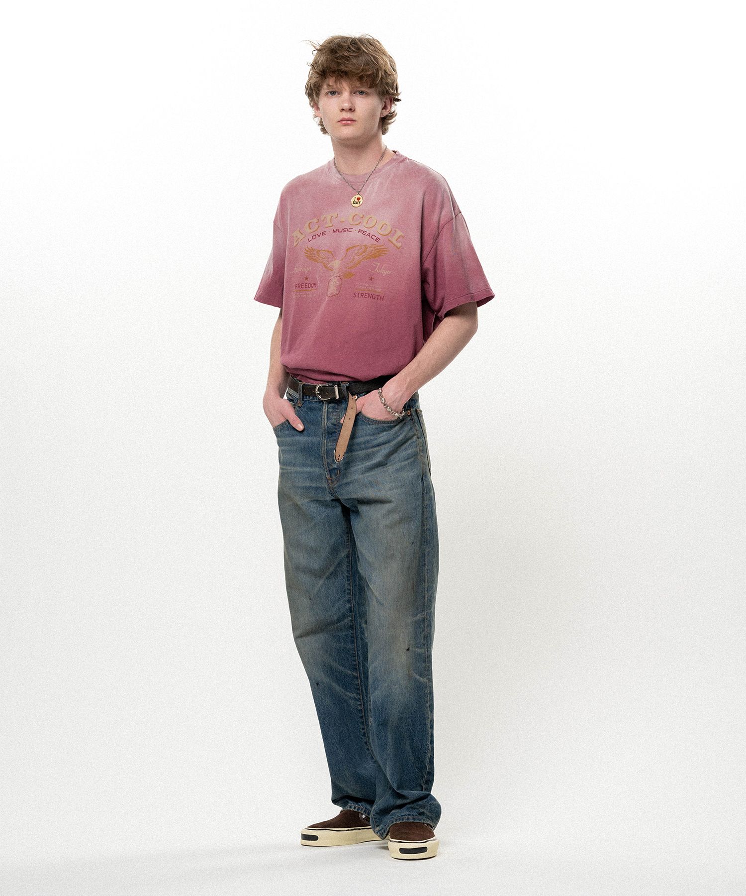 "ACT-COOL Eagle" Distressed T-shirt