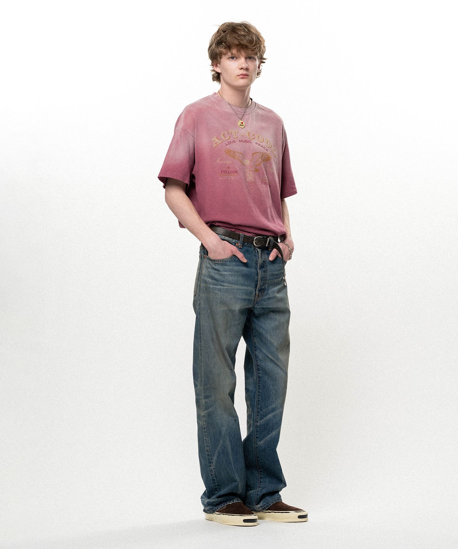 "ACT-COOL Eagle" Distressed T-shirt
