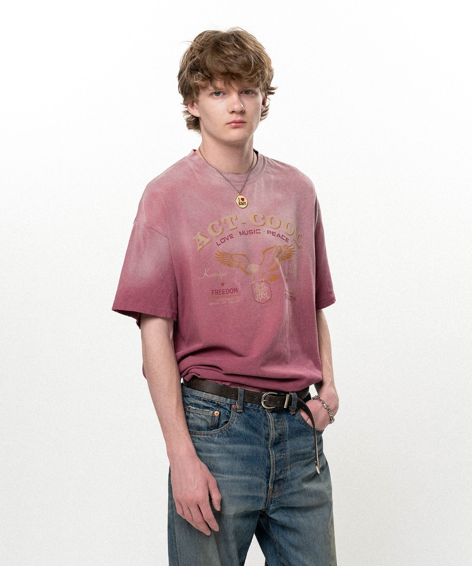 "ACT-COOL Eagle" Distressed T-shirt